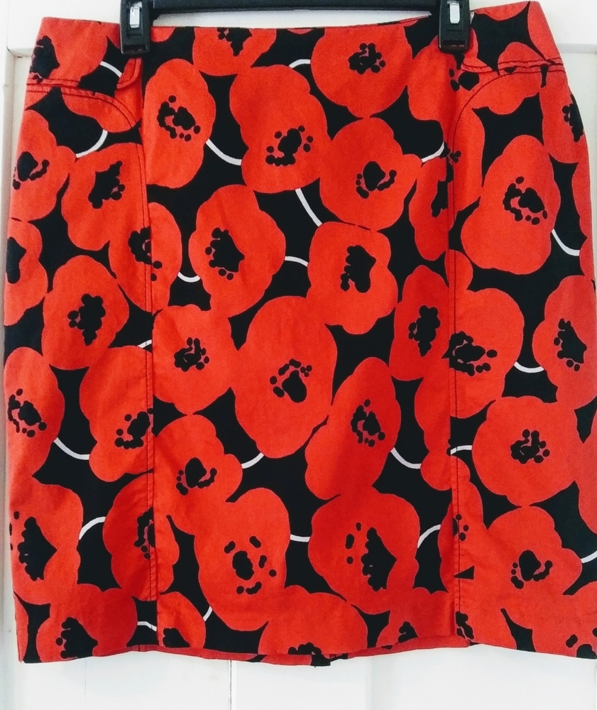 New York & Co. Size 12- Red & Black Pencil Skirt